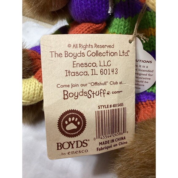 Boyds Bear Teddy Bear & Lion Stuffed Toy Plush Rusty Knitbeary With Roary 2009 - Picture 4 of 13